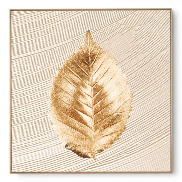 Quadro Decorativo Bege e Dourado III