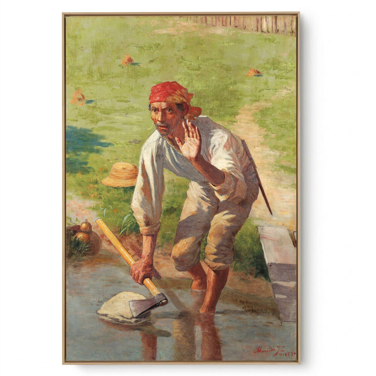 Quadro Decorativo Reprodução Pintores - Almeida Junior - Amolação Interrompida