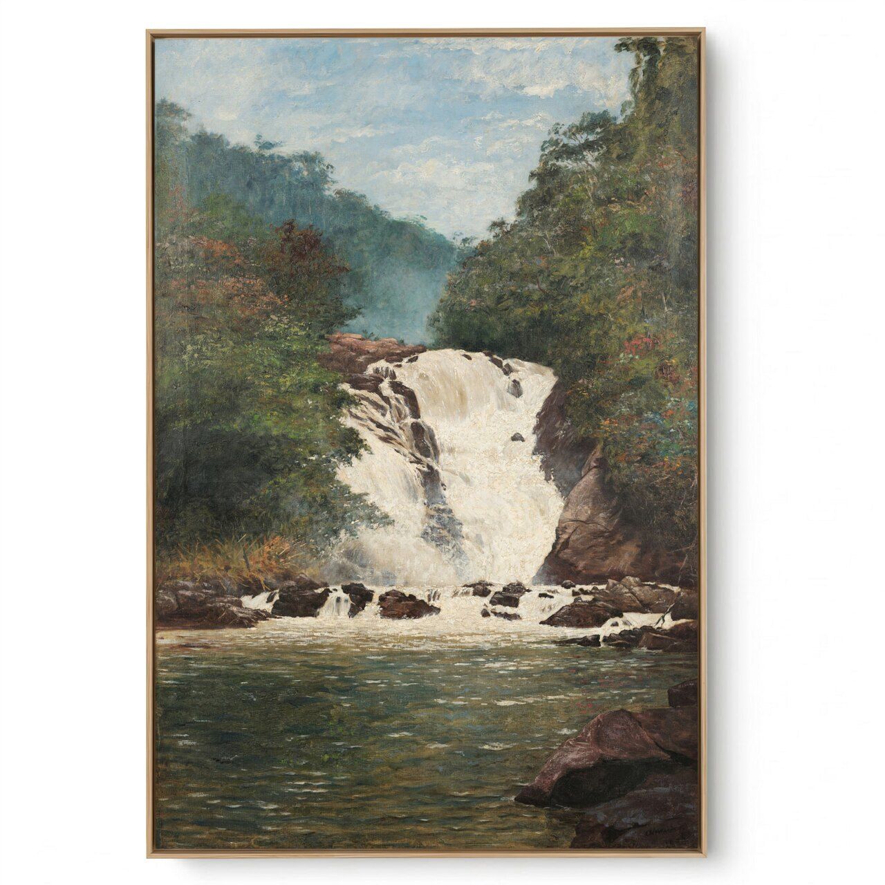 Quadro Decorativo Reprodução Pintores - Almeida Junior - Cascata do Votorantim