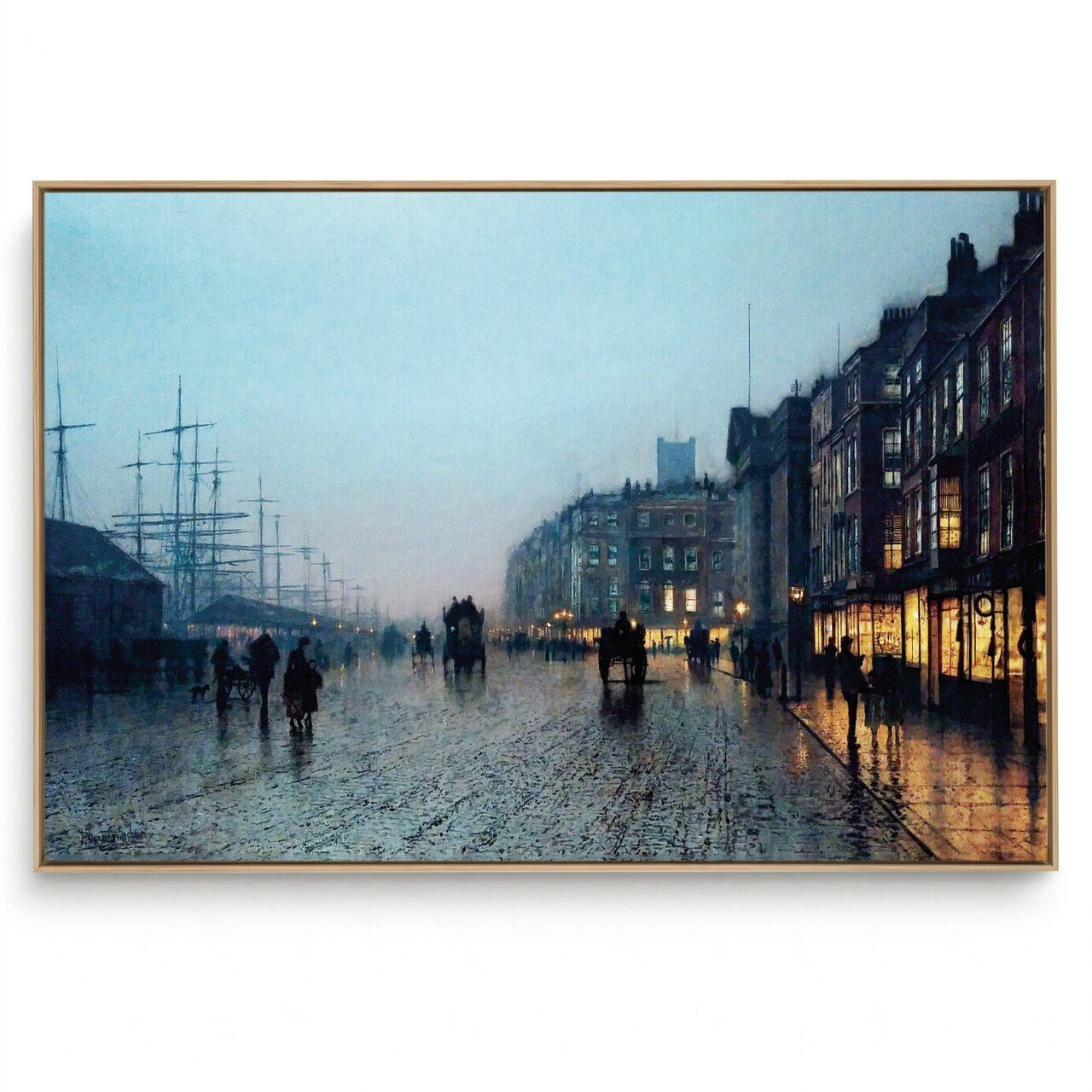 Quadro Decorativo Reprodução Pintores -  Atkinson - Liverpool Quay by Moonlight