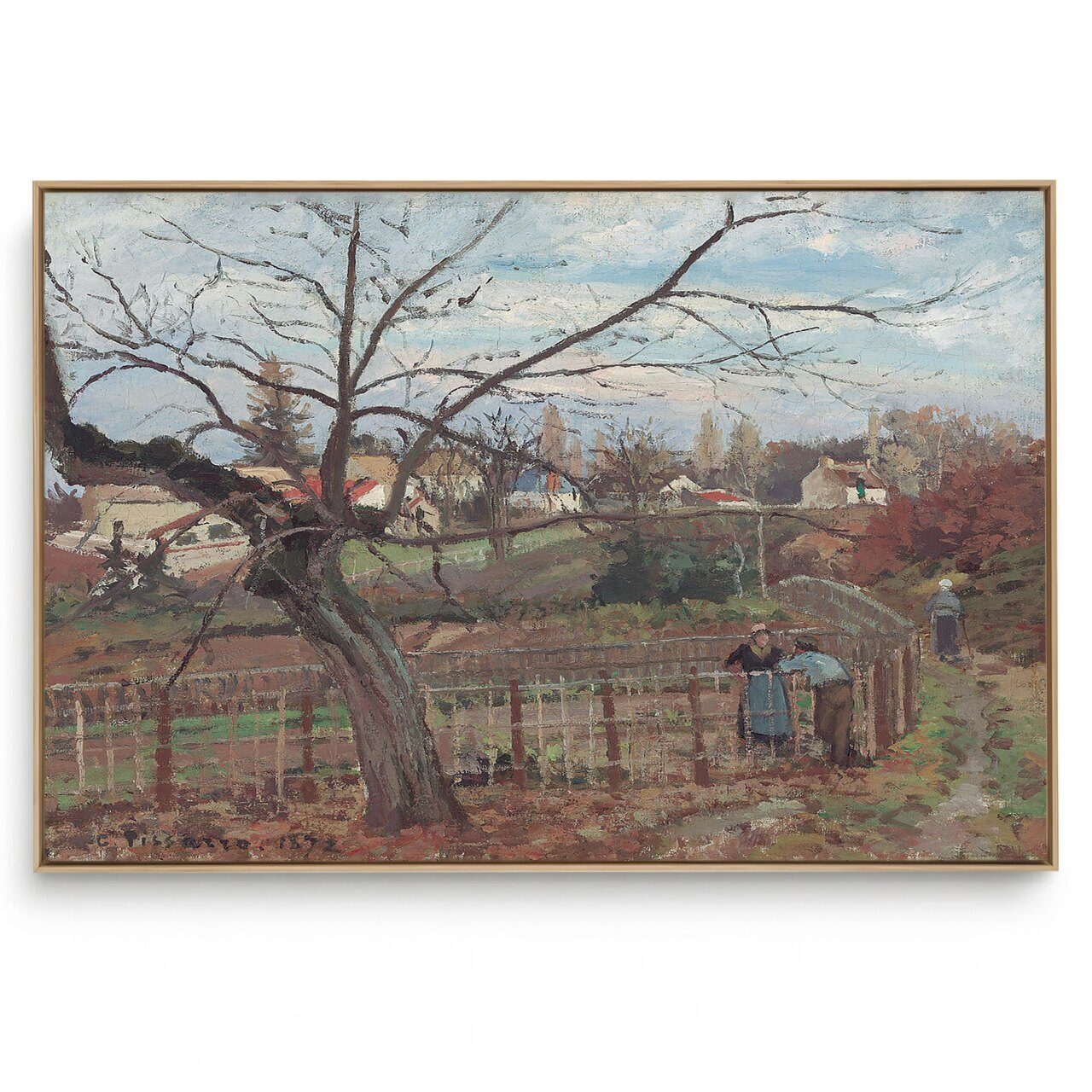 Quadro Decorativo Reprodução Pintores - Camille Pissarro -The Fence