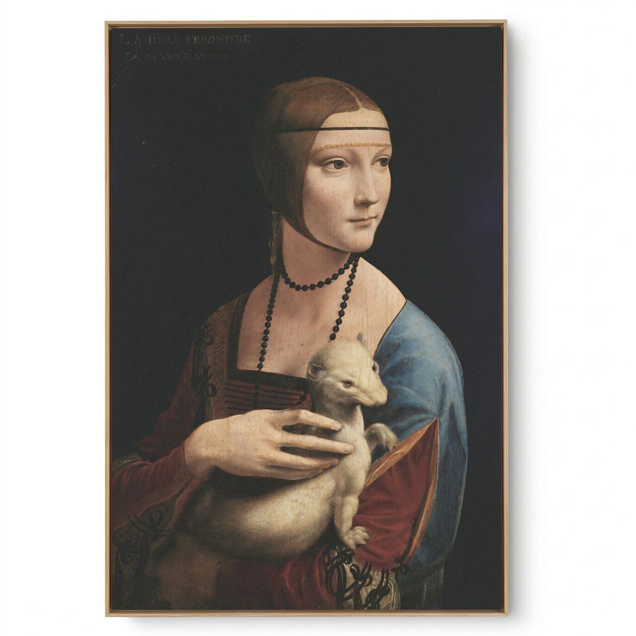 Quadro Decorativo Reprodução Pintores -  Leonardo da Vinci - A Dama do Arminho
