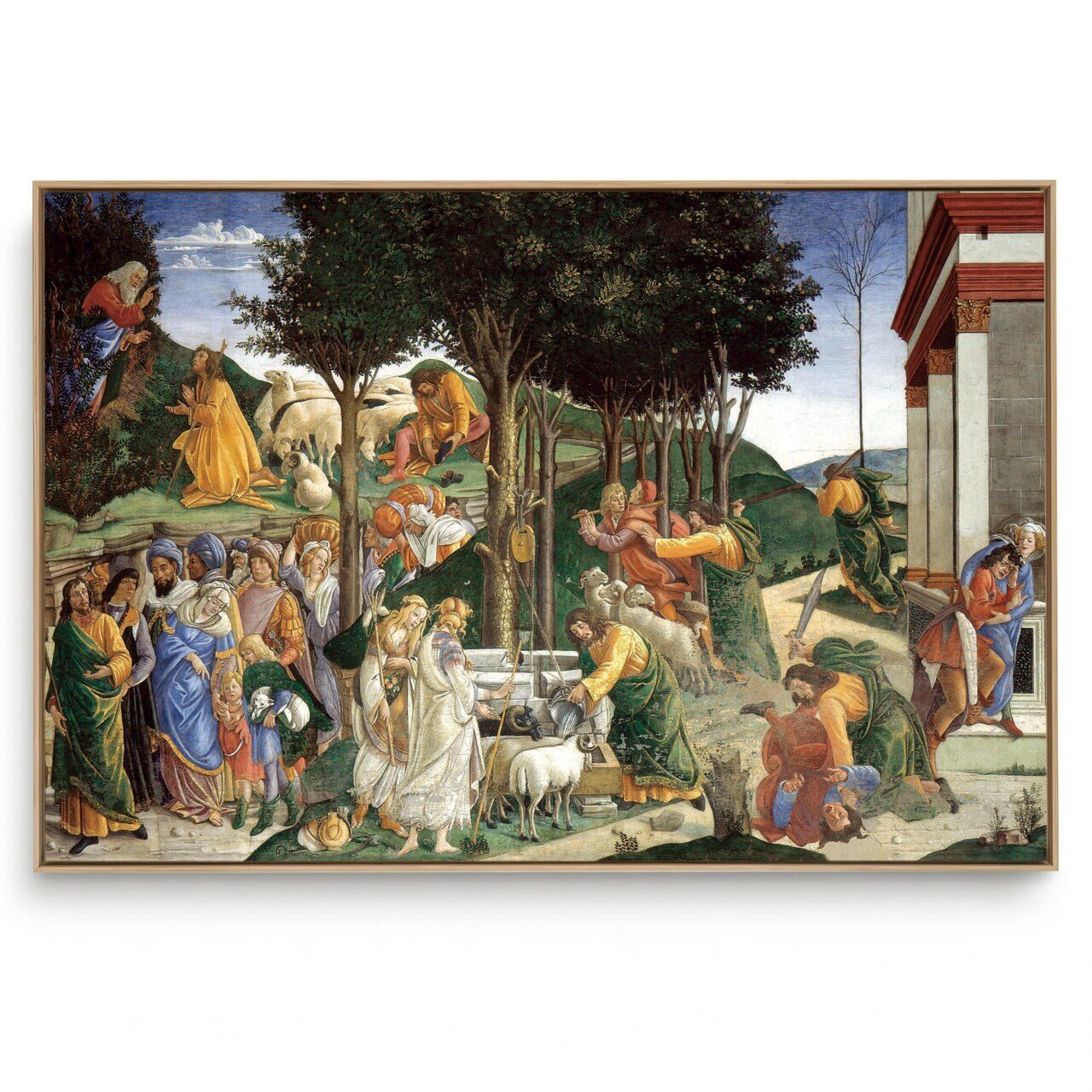 Quadro Decorativo Reprodução Pintores - Sandro Botticelli - As Provações de Moisés