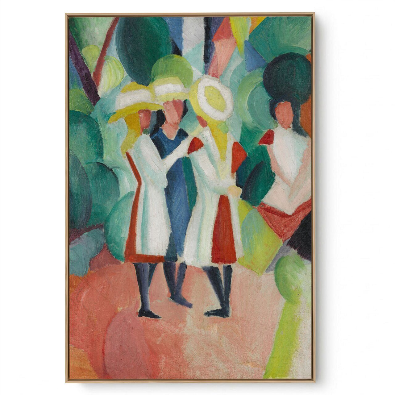 Quadro Decorativo Reprodução Pintores - August Macke - Three Girls in a Barque