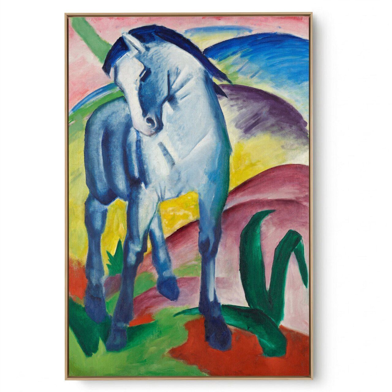 Quadro Decorativo Reprodução Pintores -  Franz Marc - Cavallo Blu