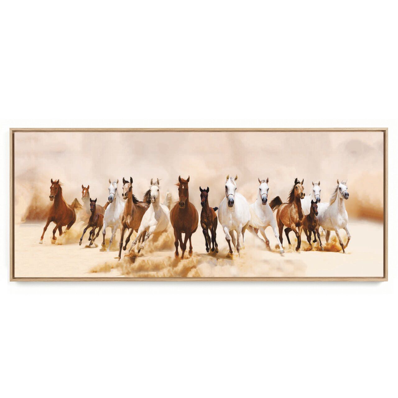 Quadro Decorativo Panorâmico Cavalos  