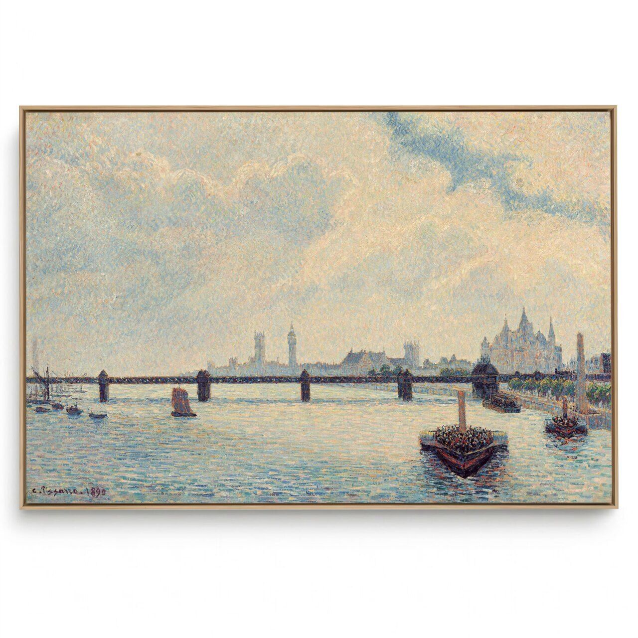 Quadro Decorativo Reprodução Pintores - Camille Pissarro - Charing Cross Bridge, London