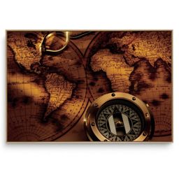 Quadro Decorativo Mapas Bússola II