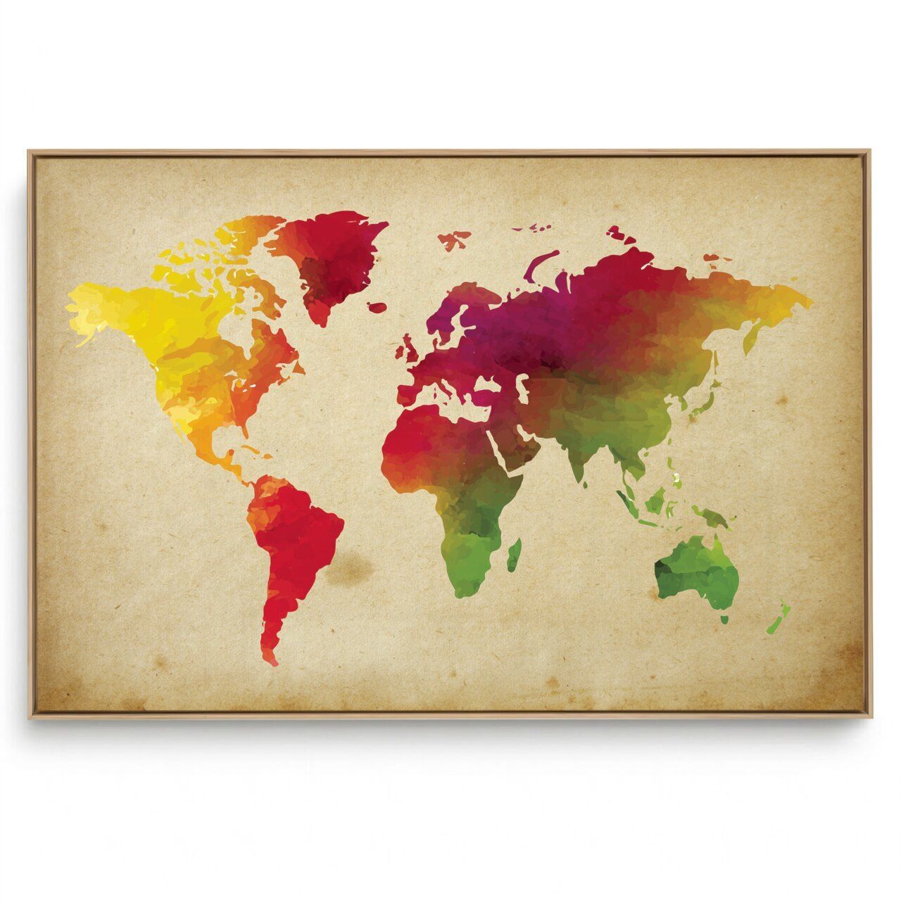 Quadro Decorativo Mapas  Mapa Mundi Colorido