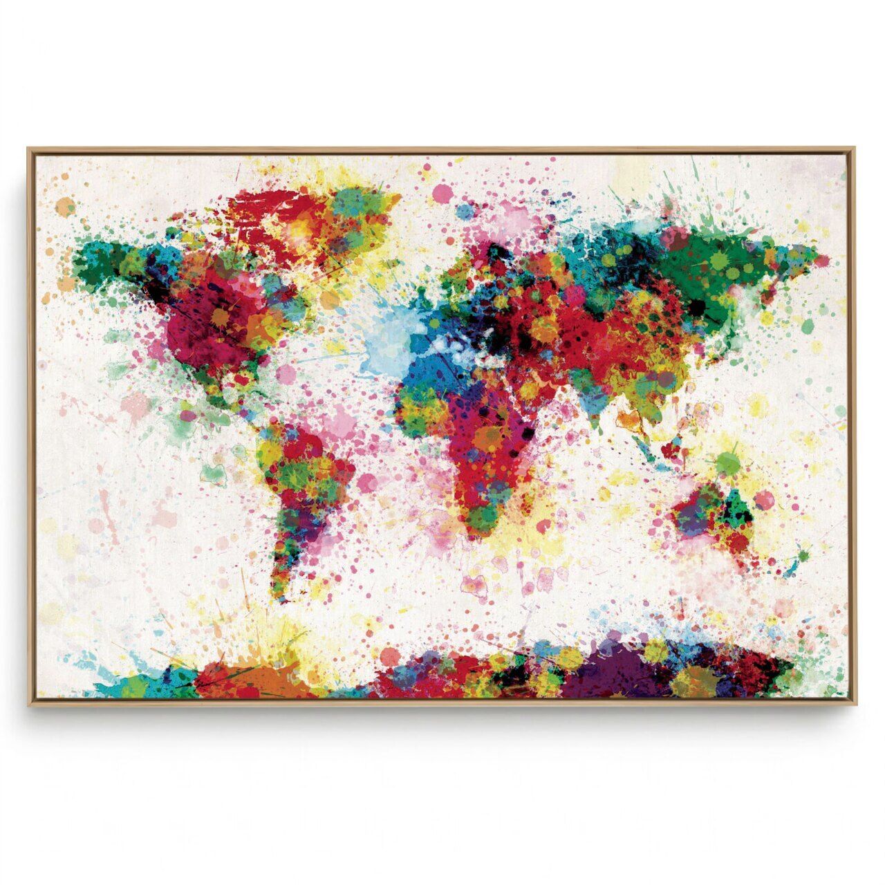 Quadro Decorativo Mapas  Mapa Mundi Tinta