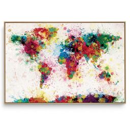 Quadro Decorativo Mapas Mapa Mundi Tinta