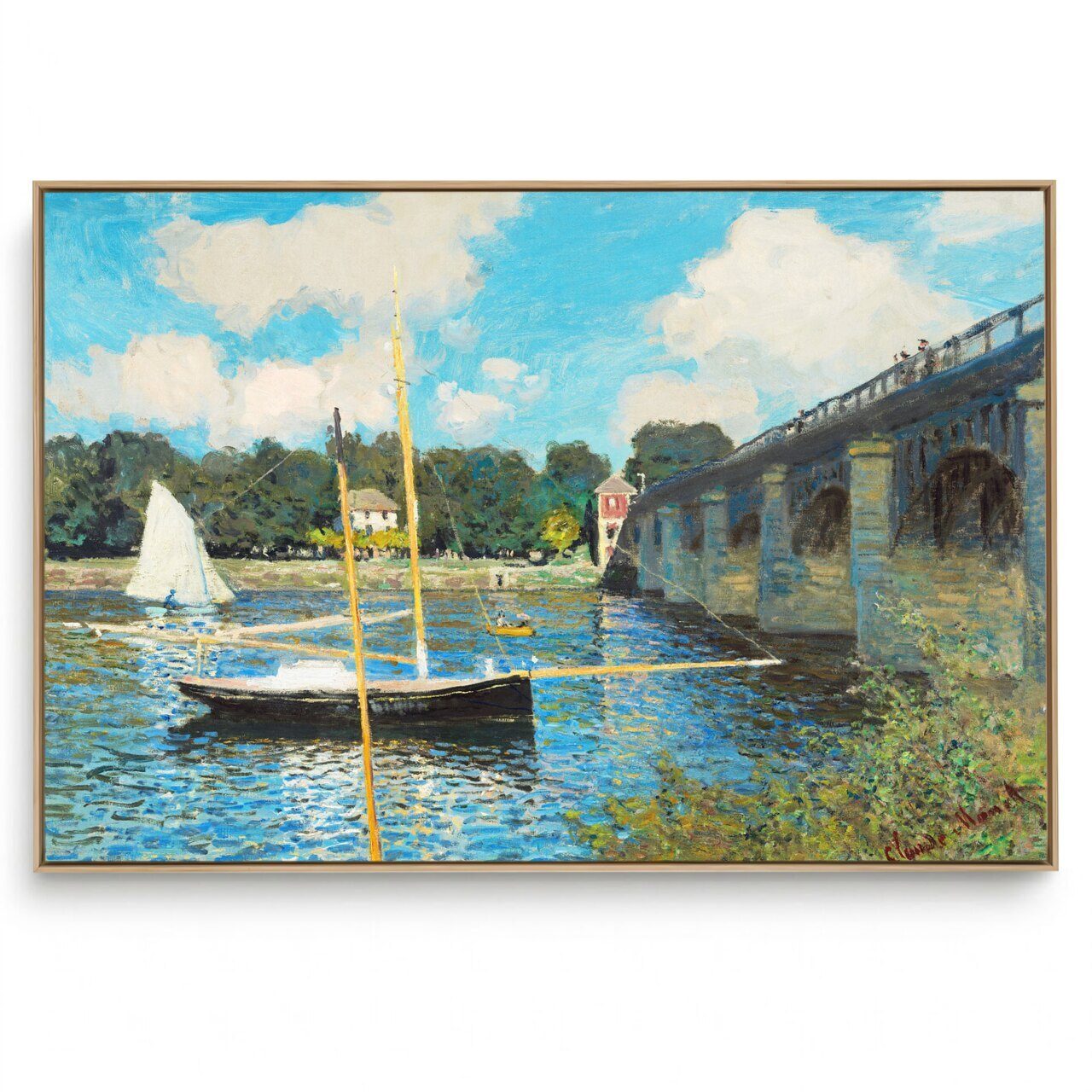 Quadro Decorativo Reprodução Pintores - Claude Monet - Ponte em Argenteuil