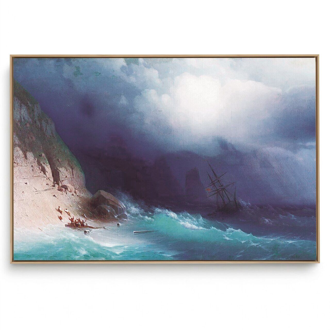 Quadro Decorativo Reprodução de Pintores -  Ivan Aivazovsky - The Shipwreck near rocks