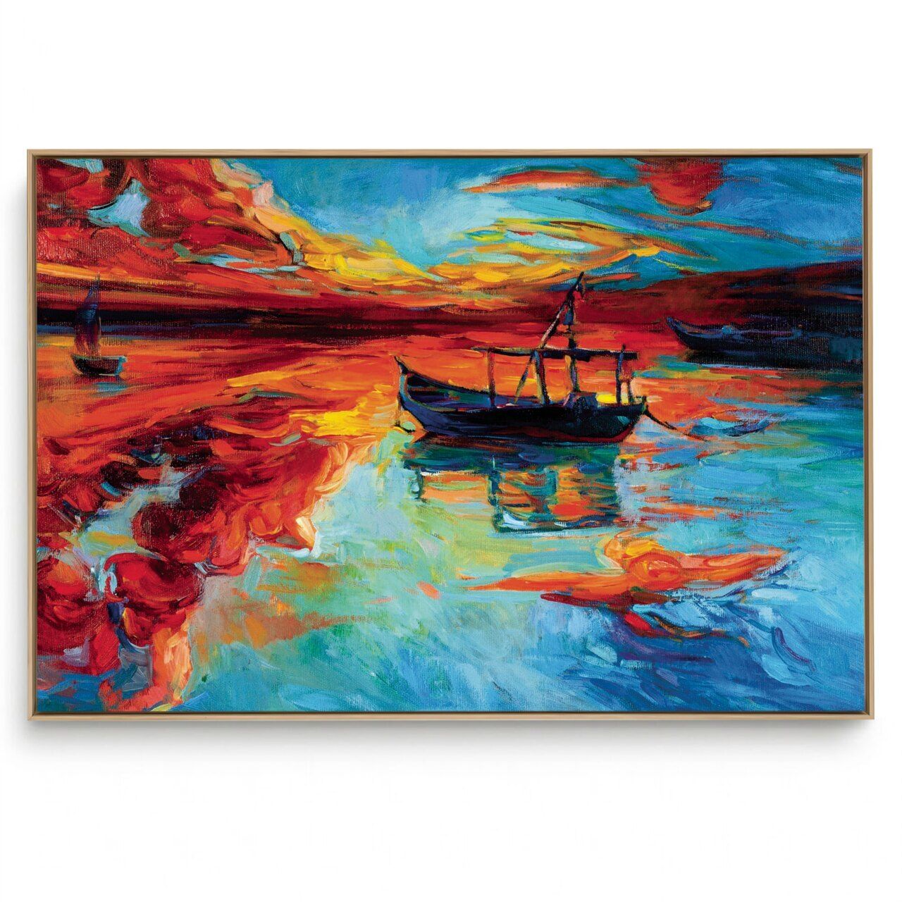 Quadro Decorativo Paisagem  Barco