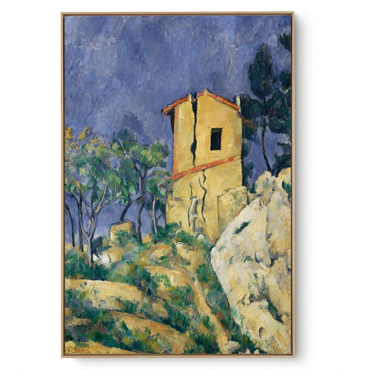 Quadro Decorativo Reprodução Pintores -  Paul Cézanne  - A Casa com Paredes Rachadas