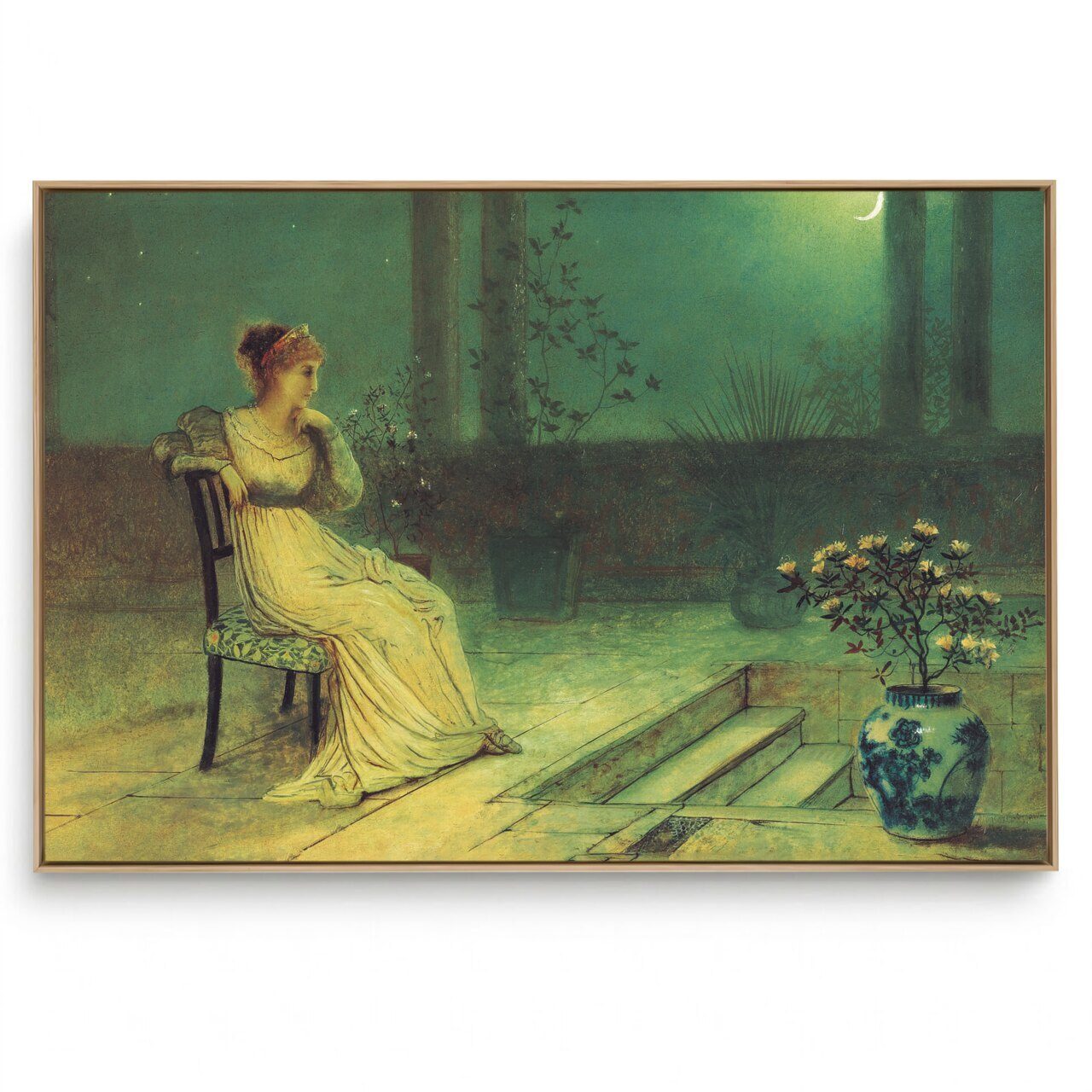 Quadro Decorativo Reprodução Pintores -  Atkinson - Maria no Terraço