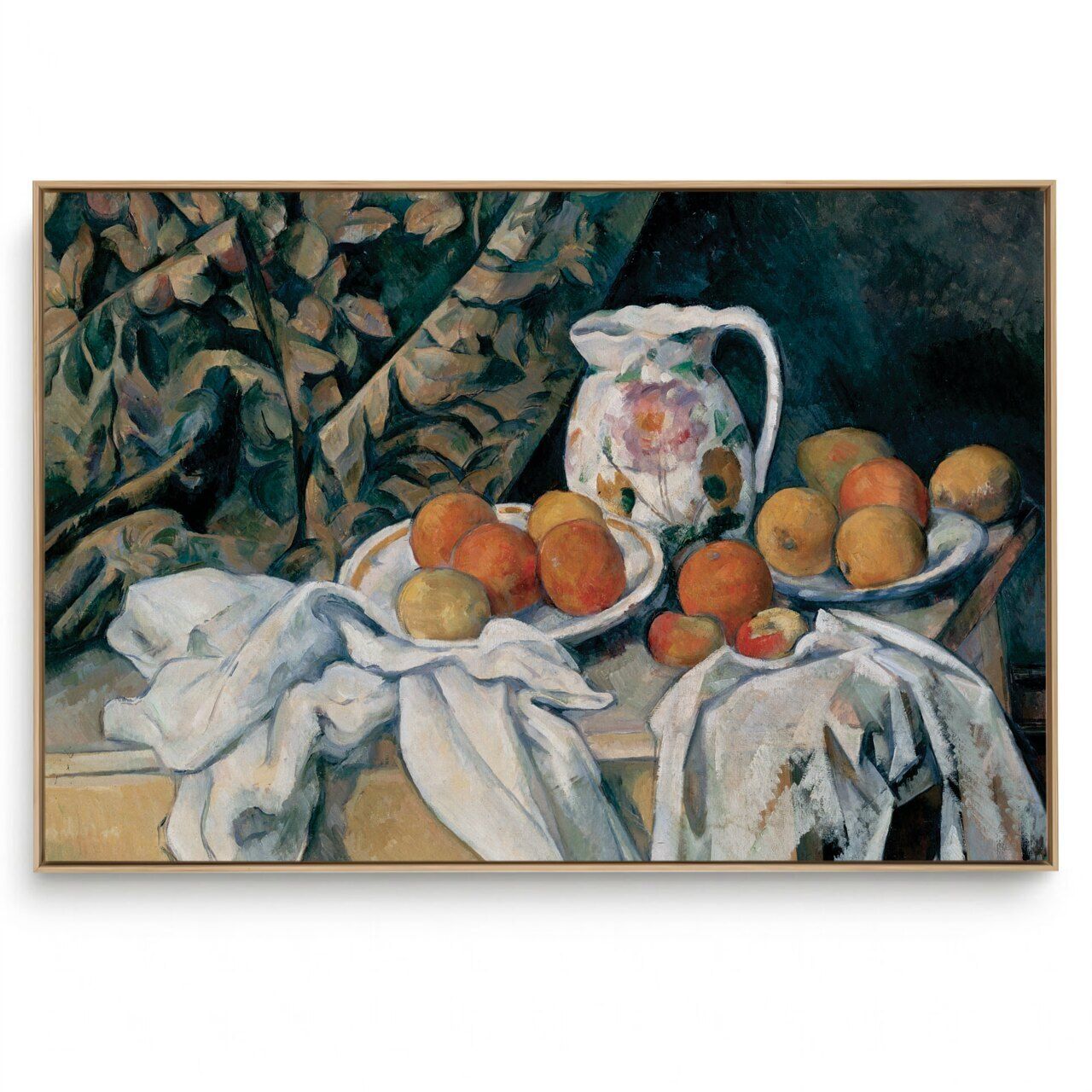 Quadro Decorativo Reprodução Pintores - Paul Cézanne - Still Life with a Curtain