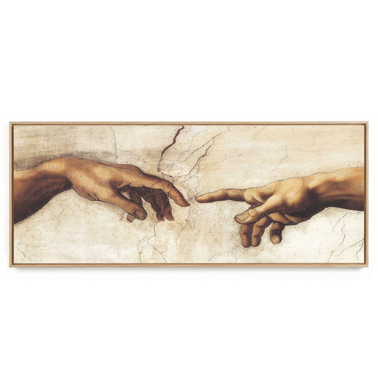 Quadro Decorativo Reprodução Pintores - Michelangelo - A Criação Panorâmico