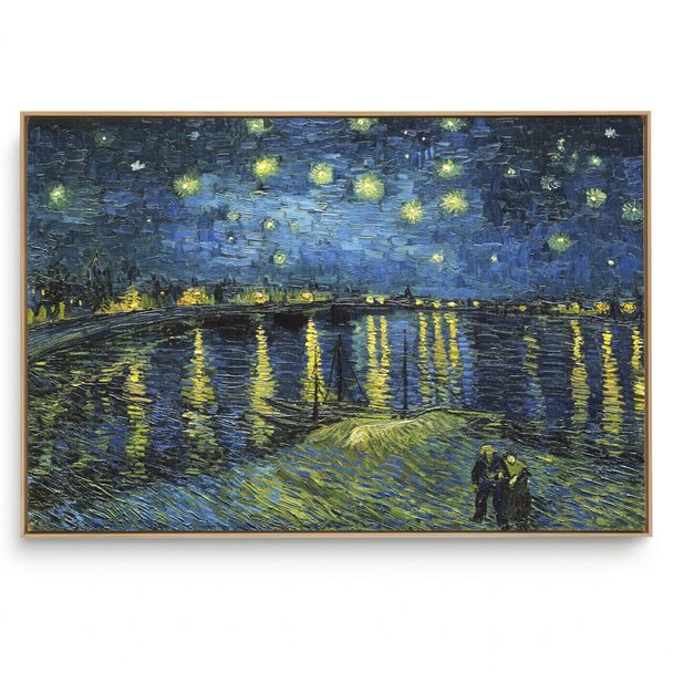 Quadro Decorativo Reprodução Pintores - Van gogh Noite Estrelada Sobre o Ródano