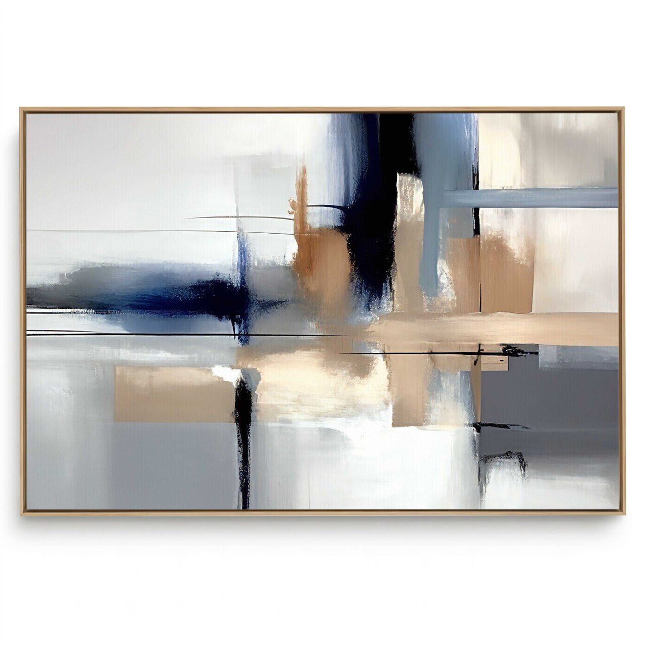 Quadro  Abstrato  Bege Marinho 