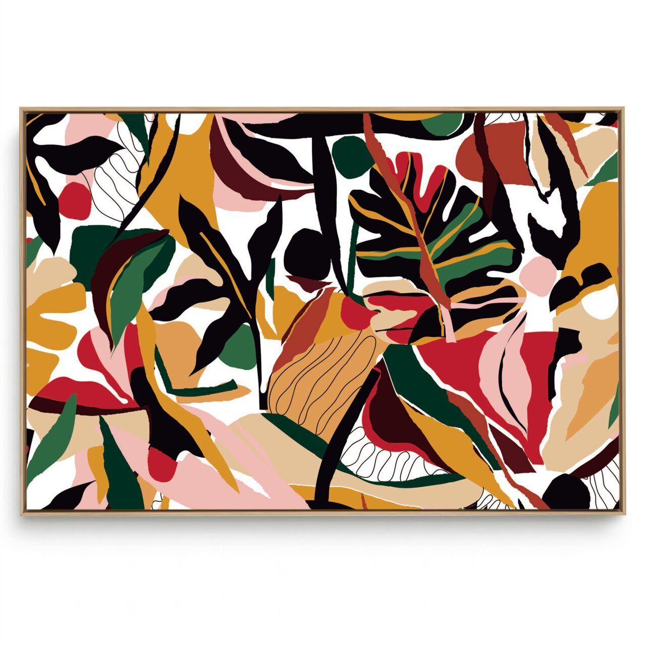 Quadro Decorativo Arte Folhas Único 