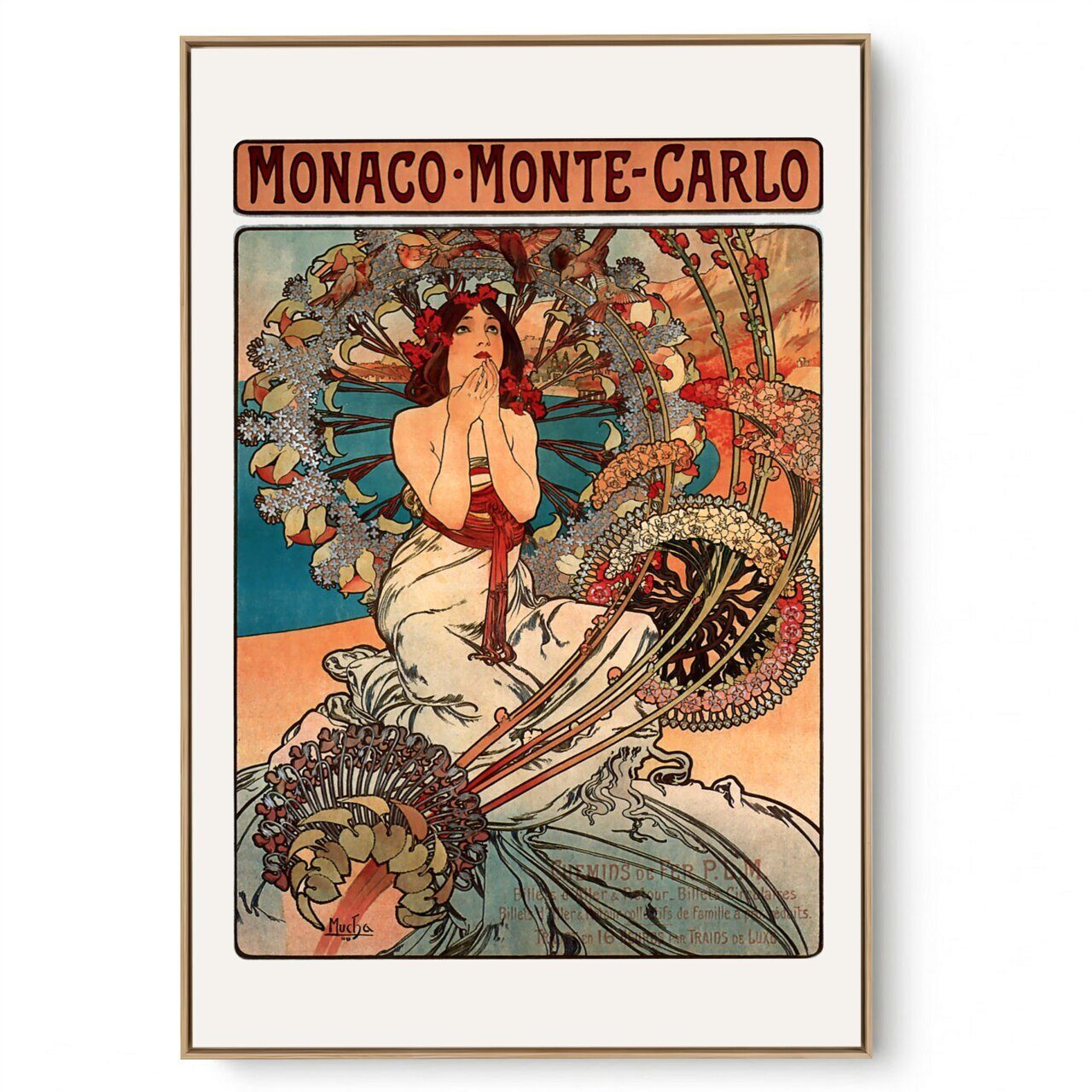 Quadro Decorativo Reprodução Pintores Alphonse Mucha - Mônaco
