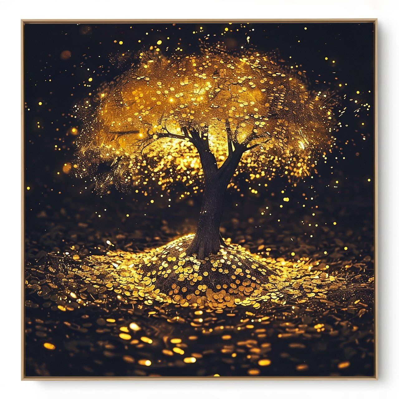 Quadro Decorativo Árvore Da Vida Dourada VI