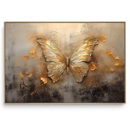 Quadro Decorativo Borboleta Dourada I
