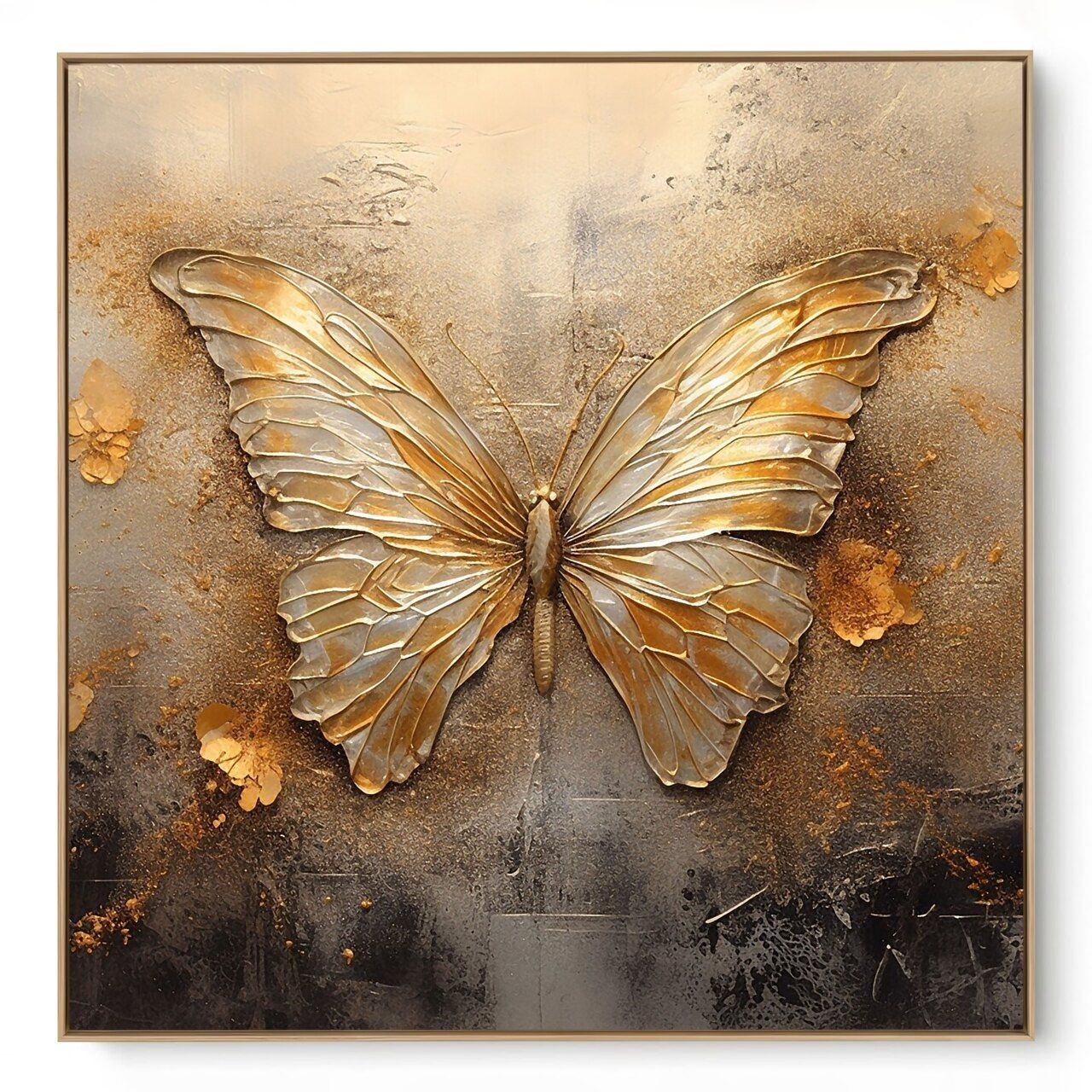 Quadro Decorativo Borboleta Dourada II