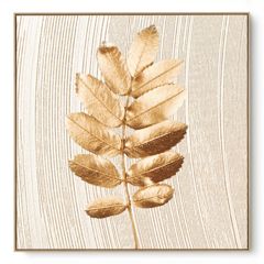 Quadro Decorativo Bege e Dourado