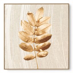 Quadro Decorativo Bege e Dourado