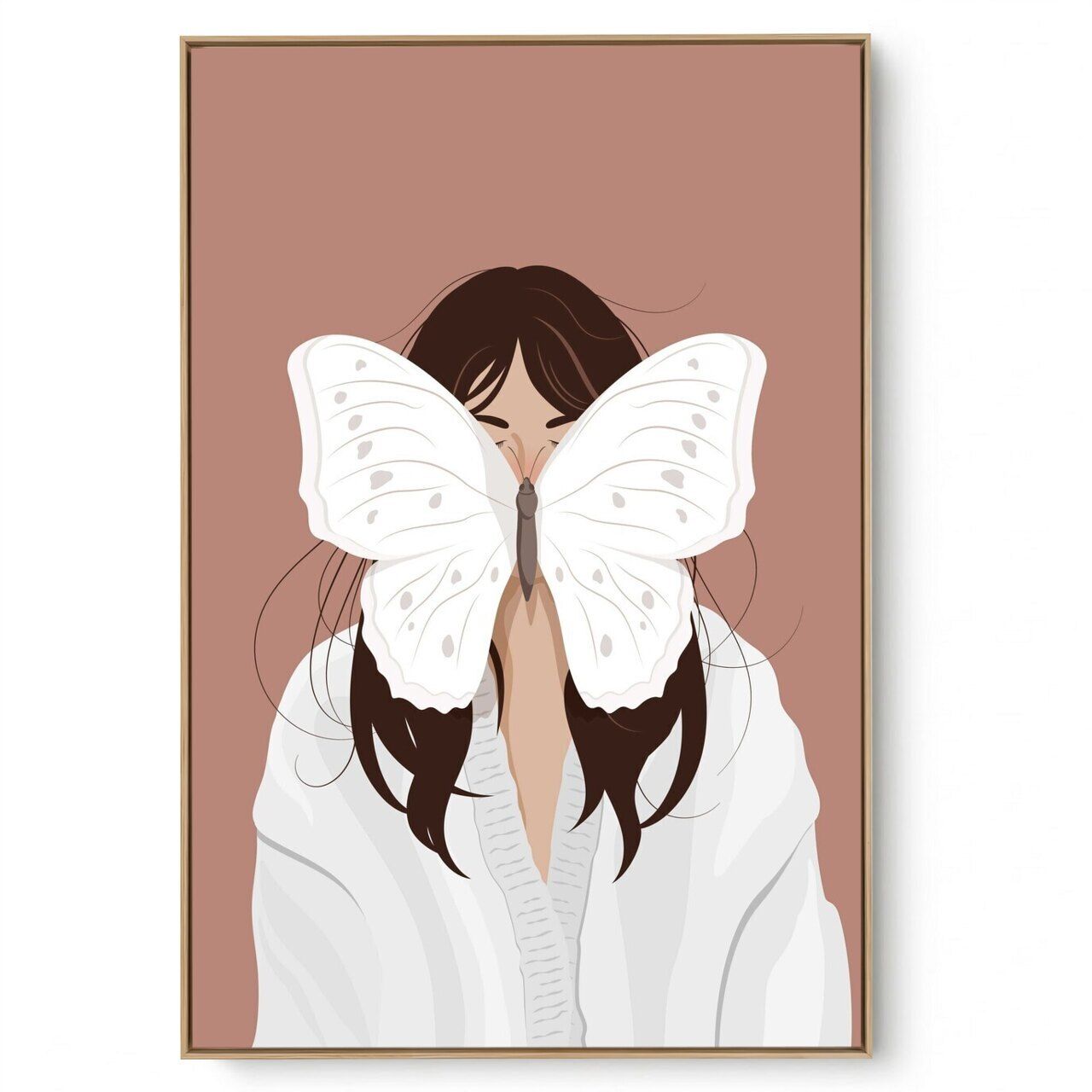 Quadro Decorativo Moça Com Borboleta II
