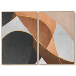 Quadro Decorativo Composição Duplo Camurça II