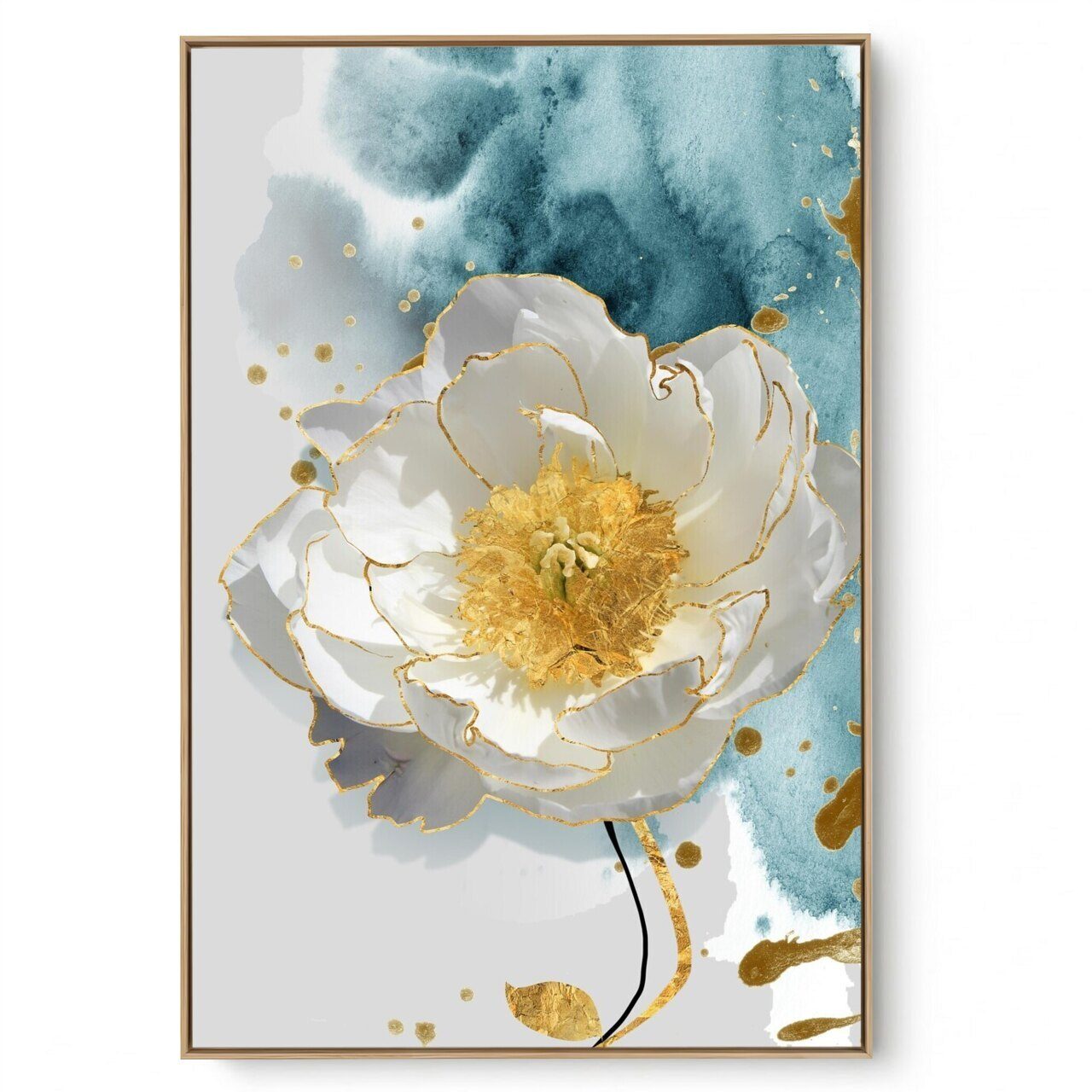 Quadro Decorativo Camélia Dourada I