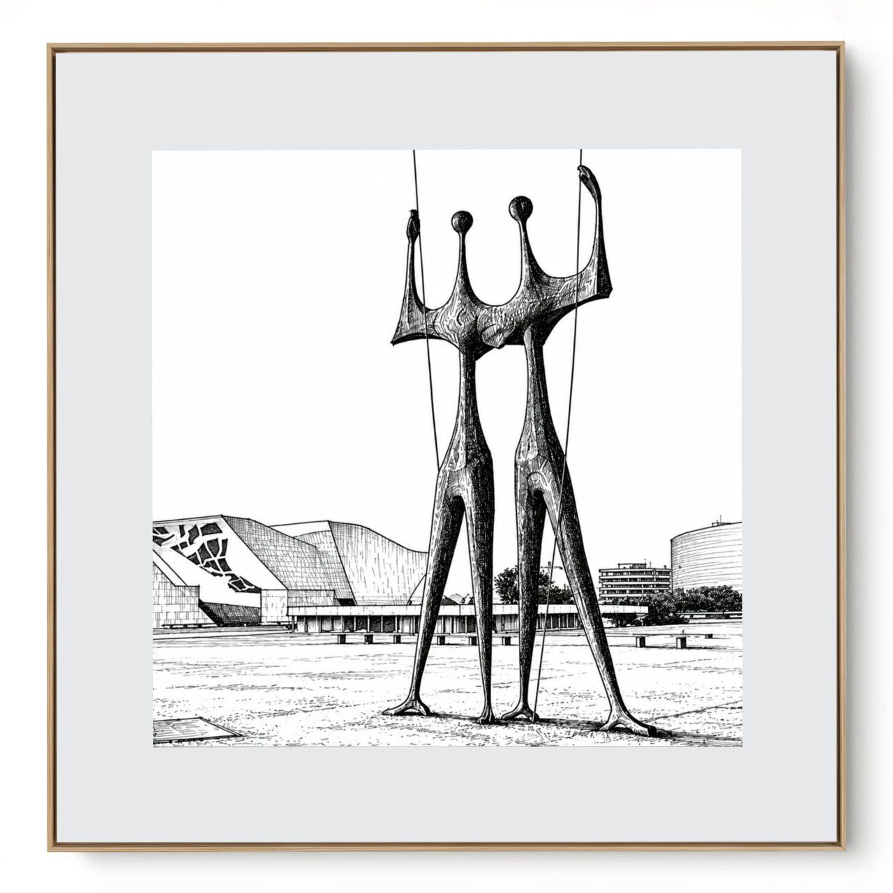 Quadro Decorativo Serie Cidades Brasileiras Brasilia II
