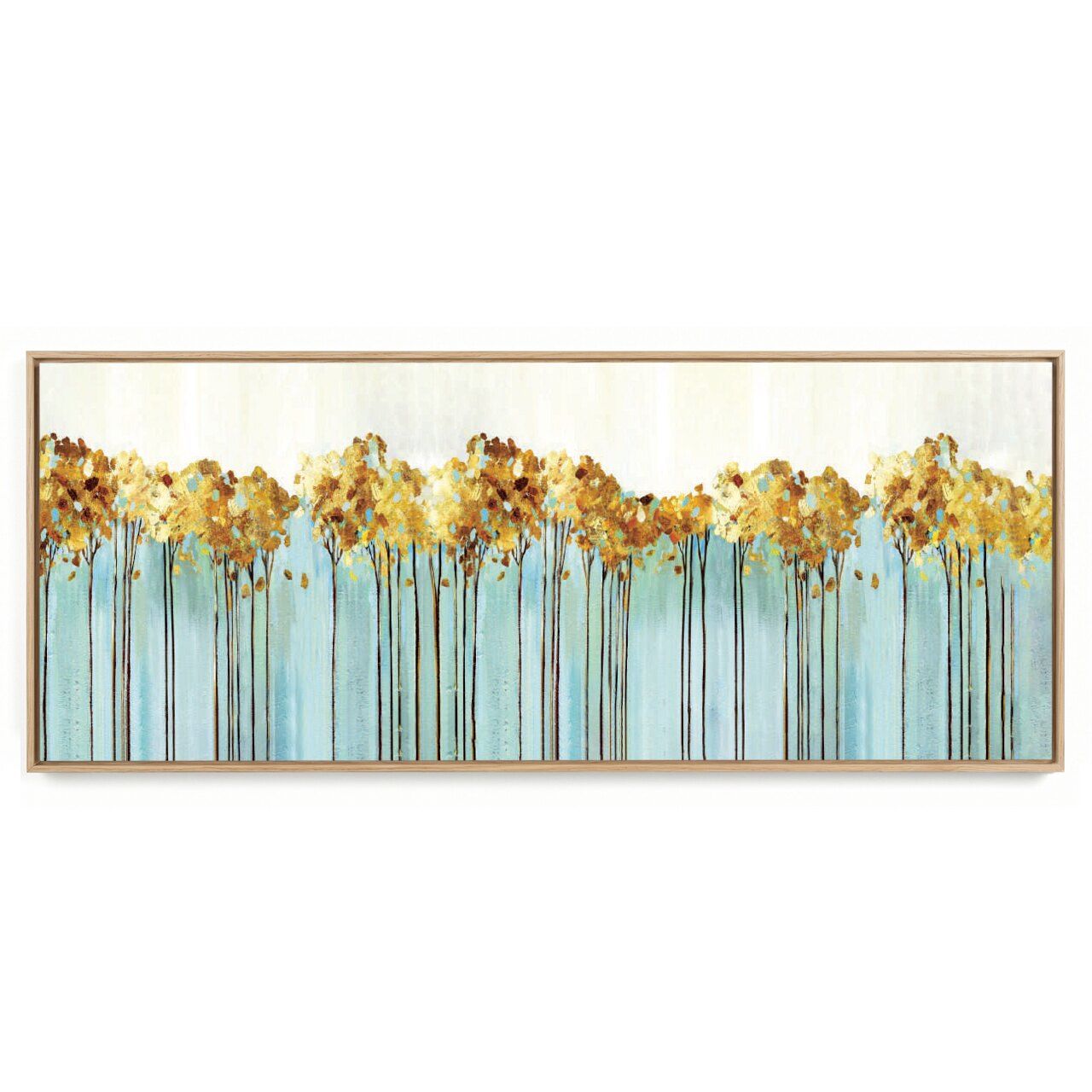 Quadro Decorativo Abstrato Panorâmico Line Dourado 
