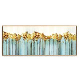 Quadro Decorativo Abstrato Panorâmico Line Dourado