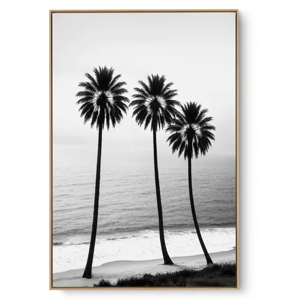Quadro Decorativo Coqueiros P e B IV