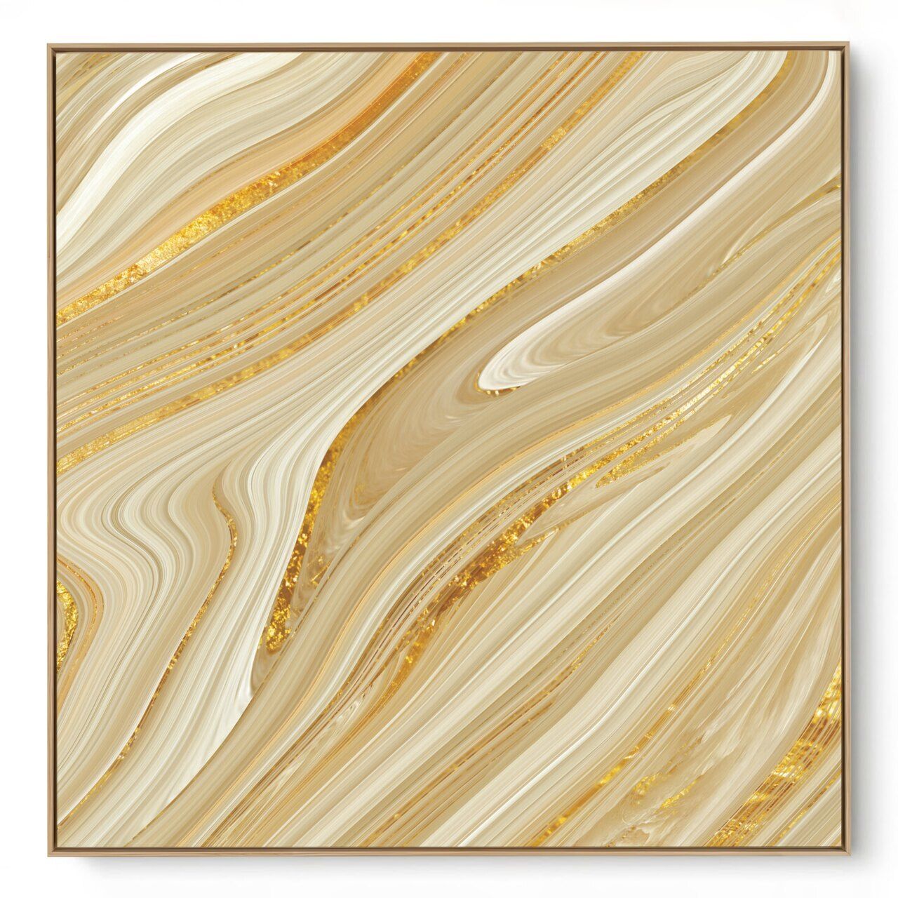 Quadro Decorativo Abstrato Estilo Dourado II