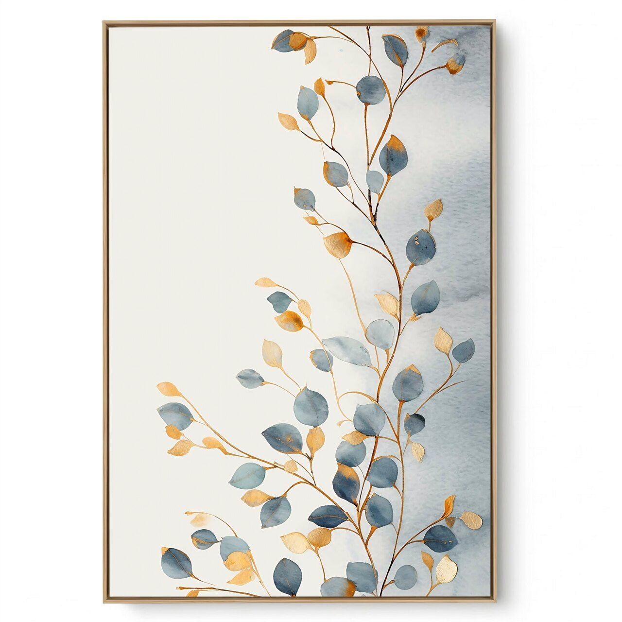 Quadro Decorativo Folhas Azuis I