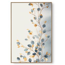 Quadro Decorativo Folhas Azuis I