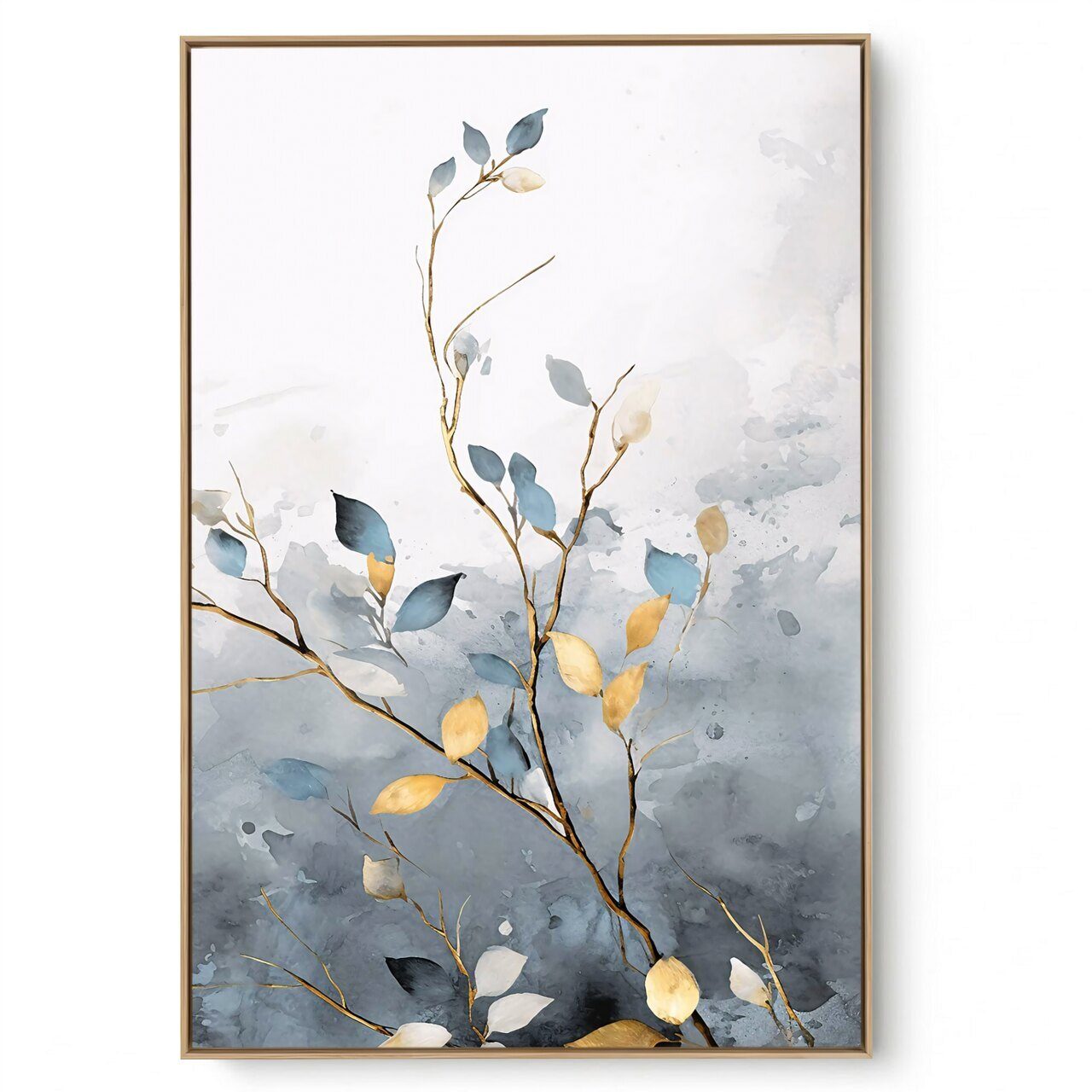 Quadro Decorativo Folhas Azuis II