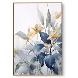 Quadro Decorativo Folhas Azuis III