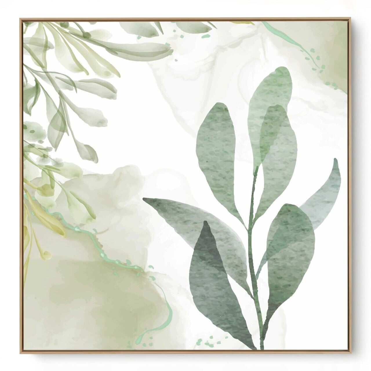 Quadro Decorativo Folhagem Aquarela VIII