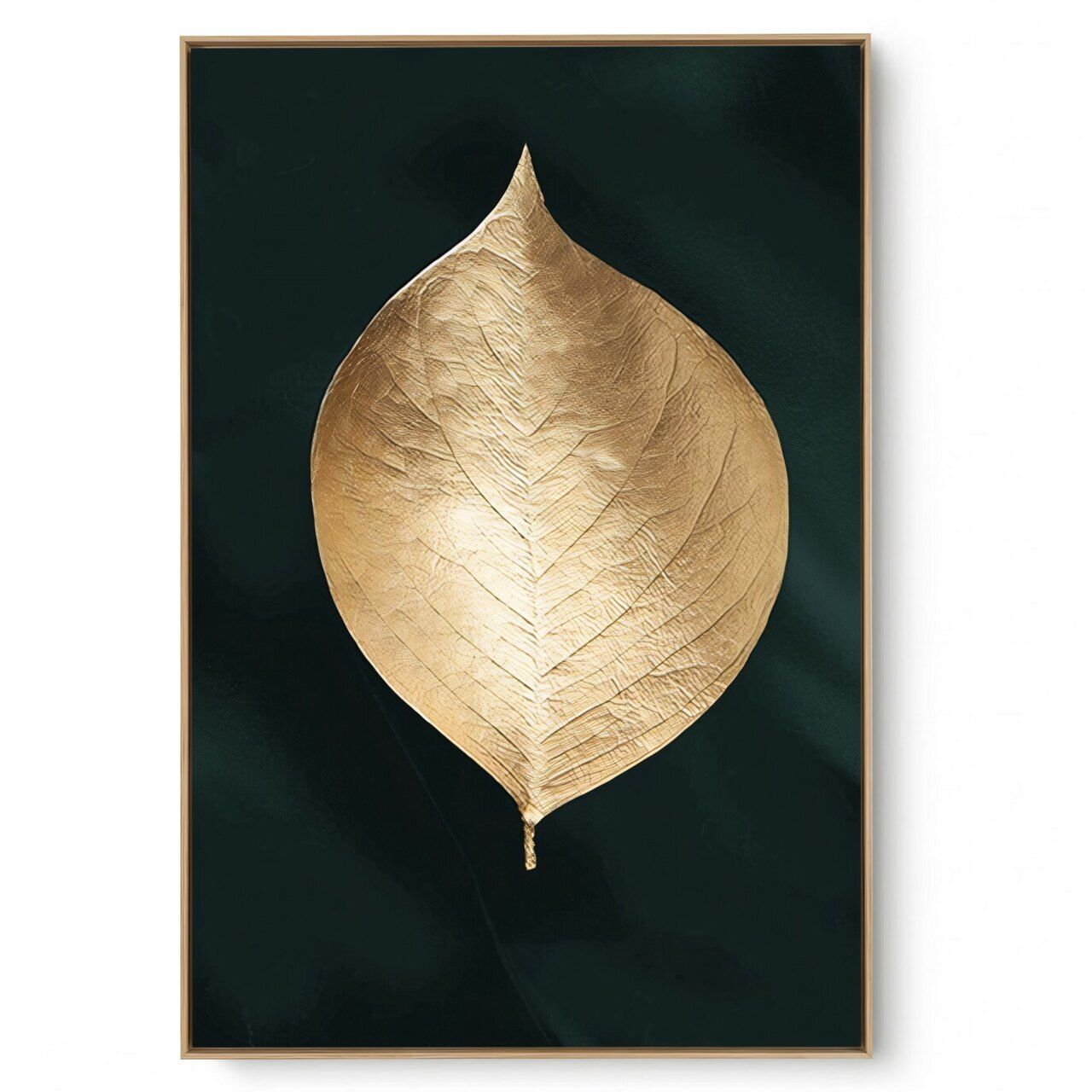 Quadro Decorativo Folha Dourada Única