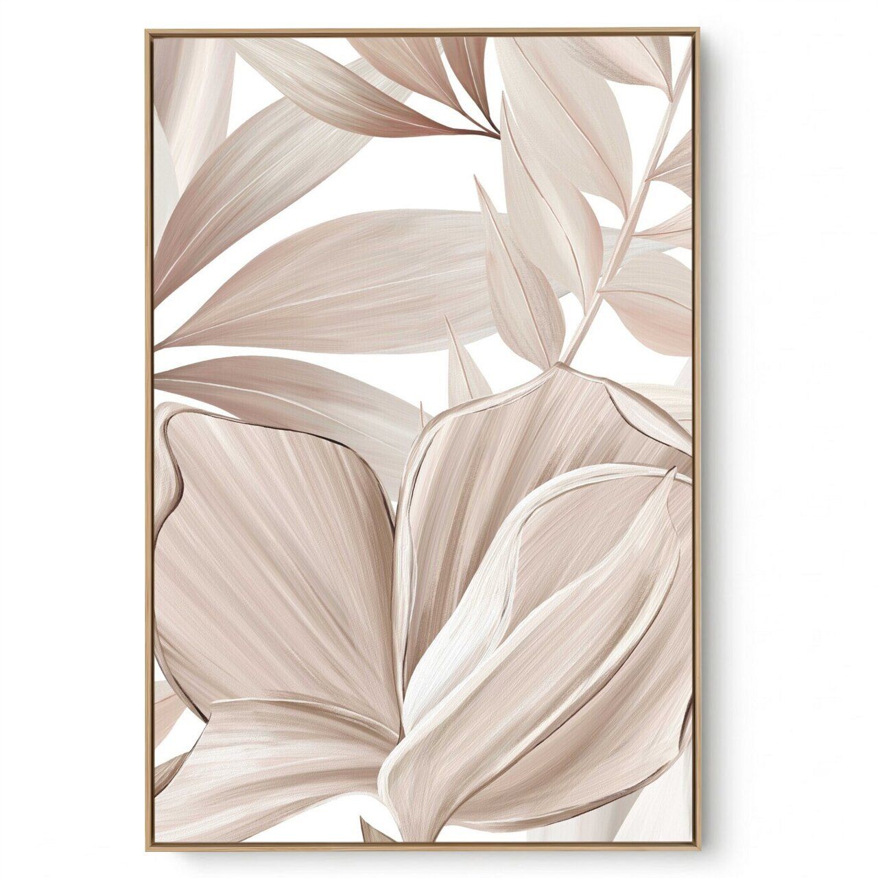 Quadro Decorativo Folhagem Bege III