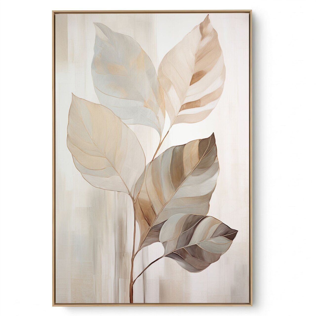 Quadro Decorativo Folha Bege Única