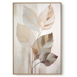 Quadro Decorativo Folha Bege Única
