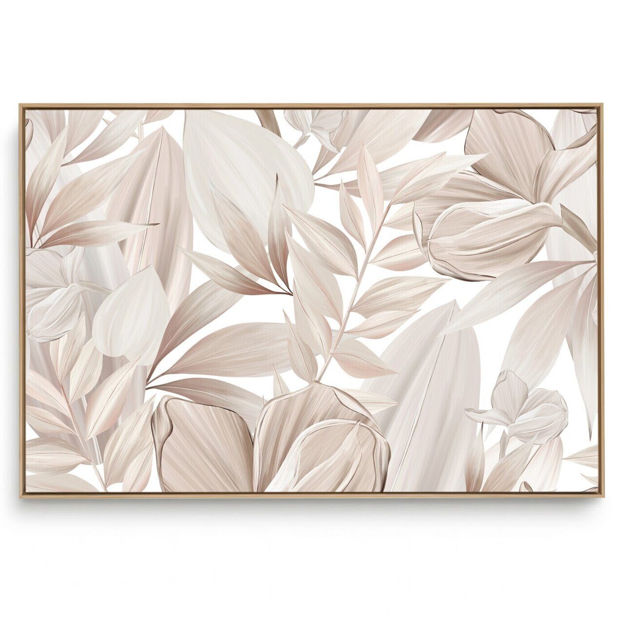 Quadro Decorativo Folhagem Bege H