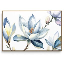 Quadro Decorativo Floral Lotus Azul